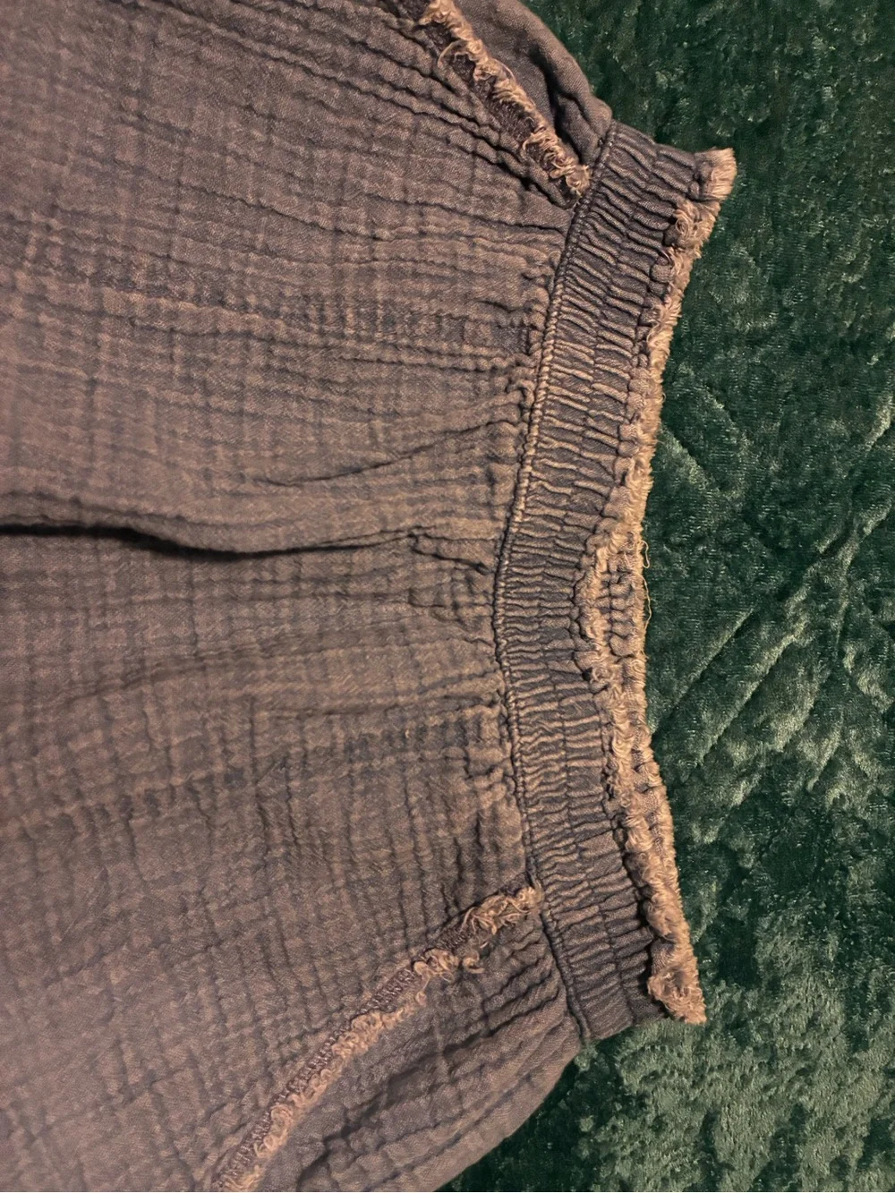 aerie Blue Textured High-Waist Casual Shorts